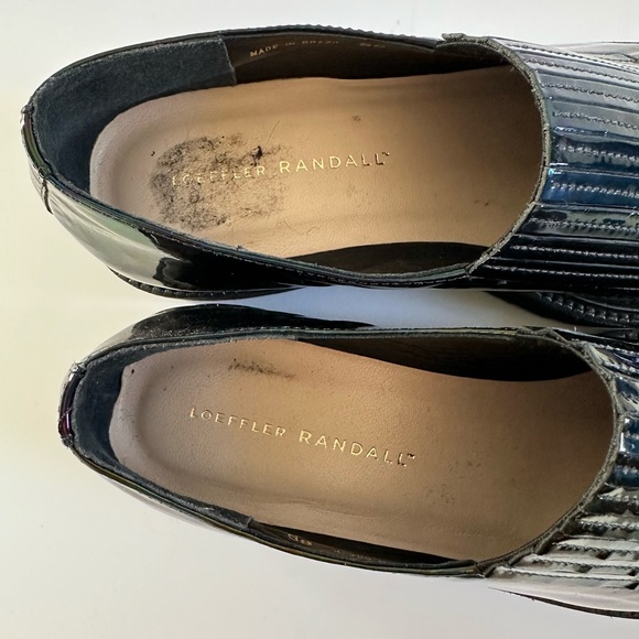Loeffler Randall Ria Black Iridescent Leather Slip-On Loafer Sz 8 - Picture 9 of 11
